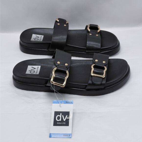 Dolce Vita Shoes - Dolce Vita Unique Footbed Sandals Minimalist Casual Shoes Women's 9 Black